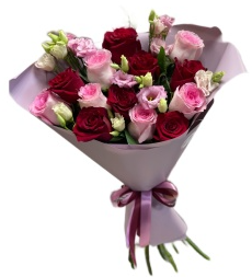 Букет из роз и эустом "Гармония роз"