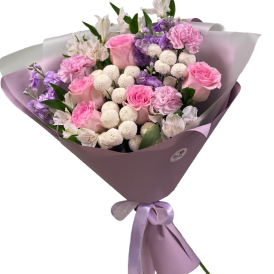 Букет в сиреневых тонах "Нежная акварель"
