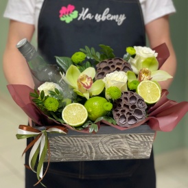 Мужской подарочный набор в ящике "Бодрящий лайм"