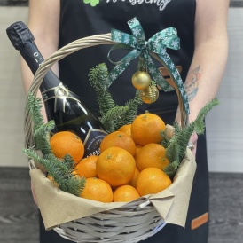 Праздничная корзина Мандариновое настроение (Размер L)