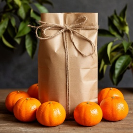 Мандарины в крафтовом пакете 1кг