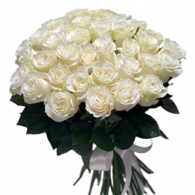 Букет из 45 белых Эквадорских роз