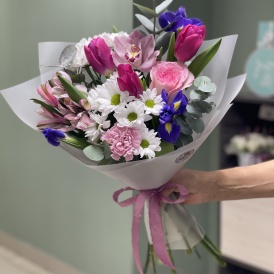 Букет с тюльпанами "Весеннее настроение"