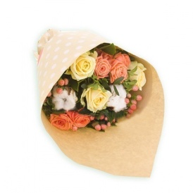 Букет из роз "Крем - брюле"