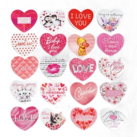 Мини-открытка "Микс-сердце"