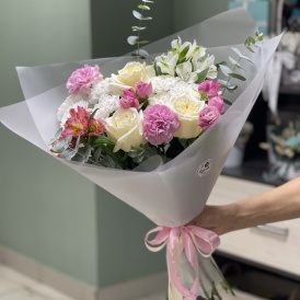 Букет с пионовидной розой "Прекрасная симфония"