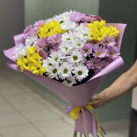 Букет из 11 хризантем микс
