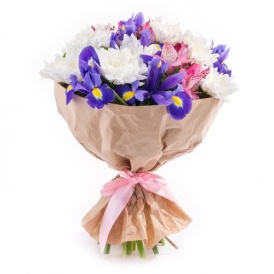 Букет с ирисами "Весенняя капель"