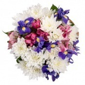 Букет с ирисами "Весенняя капель" фото 2