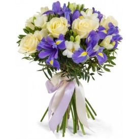 Букет с ирисами "Весенний"