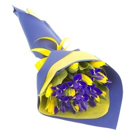 Букет из тюльпанов и ирисов "Весенний привет"