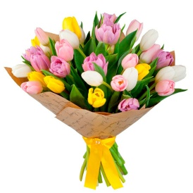Букет из 35 тюльпанов "Дыхание весны"