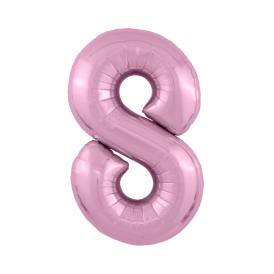 Шар-фигура фольгированный "Цифра 8" розовый фламинго Slim, 102см