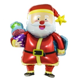 Шар-фигура фольгированный "Веселый Дед Мороз с подарками", 94см